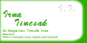 irma timcsak business card