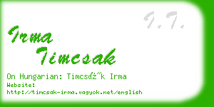 irma timcsak business card